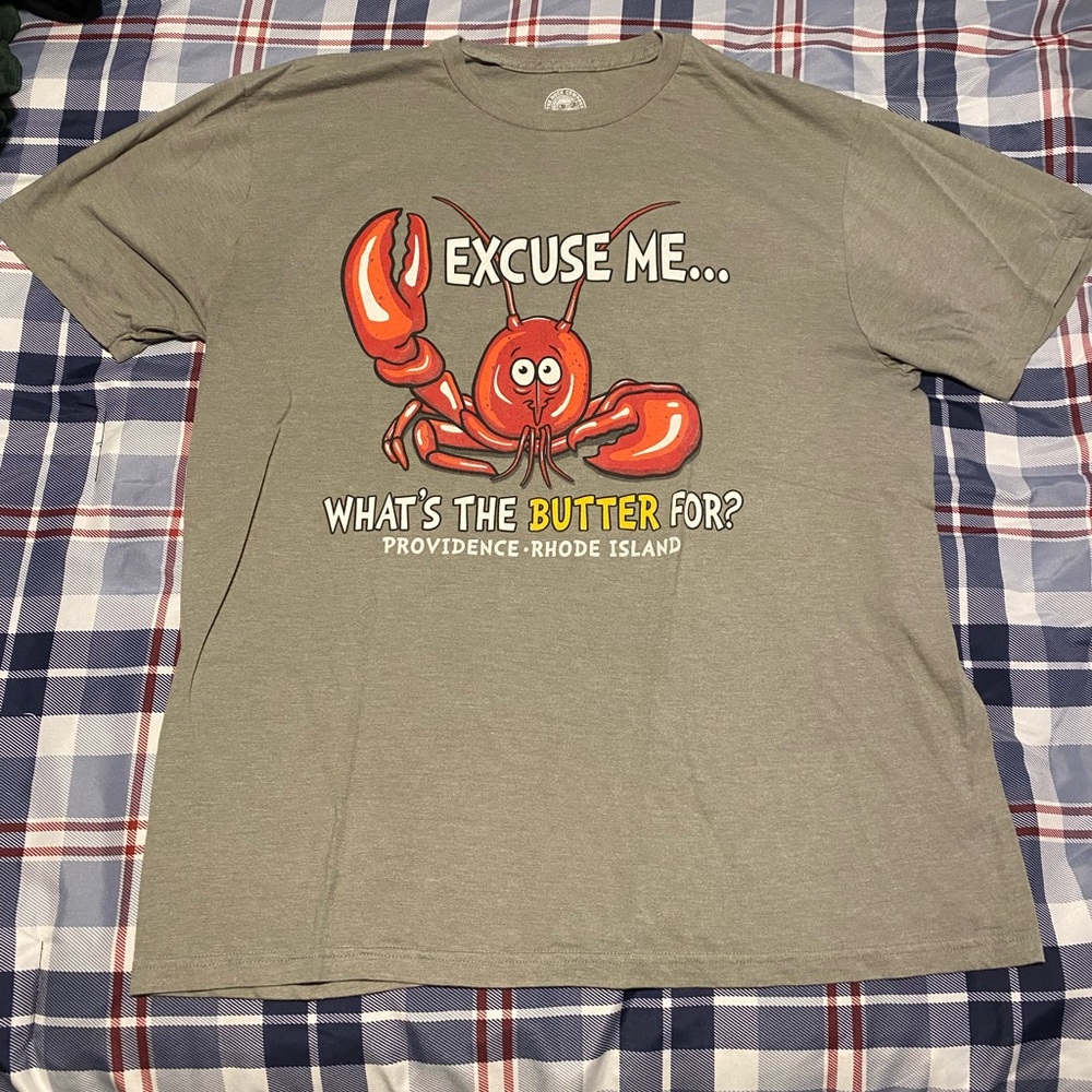 Gray Graphic Lobster T-Shirt